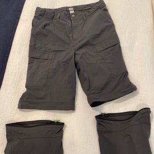 Kids REI convertible pants, charcoal, size L (14/16)